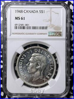 1948 Canada $1 Dollar NGC MS61 Lot#G8683 Large Silver! Key Date! Nice UNC 1948 Canada $1 Dollar NGC MS61 Lot#G8683 Large Silver! Key Date! Nice UNC