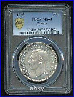 1948 Canada $1 Silver Dollar PCGS MS64