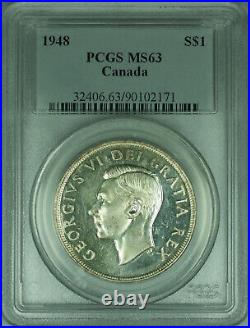 1948 Canada Silver Dollar $1 Coin PCGS MS-63