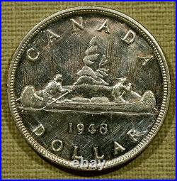 1948 Canada Silver Dollar AU Uncirculated Proof Like Key Date