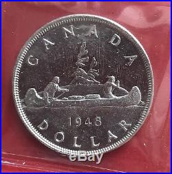 1948 Canada Silver Dollar Coin ICCS MS 62 Choice Uncirculated Key Date Dollar