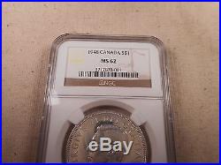 1948 Canada Silver Dollar Key Date NGC MS 62 Very Nice Collectible Coin