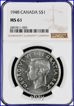 1948 Canada silver dollar NGC MS61