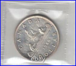 1948 Canadian Silver Dollar The King of Dollars ICCS MS-64 Key Date Rare