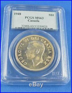 1948 Canadian Silver Dollar The King of Silver Dollars MS-63 PCGS