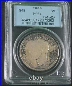 1948 Canadian Silver Dollar The King of Silver Dollars MS-64 PCGS