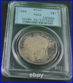 1948 Canadian Silver Dollar The King of Silver Dollars MS-64 PCGS