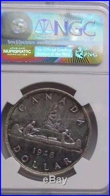 1948 Key Date Canada Silver Dollar NGC MS-61 RARE Free Ship USA-CAN