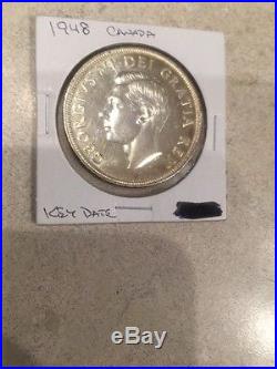 1948 Key Date Canada Silver Dollar UNC-PL Free Ship USA (x00776)