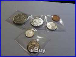 1948 canada silver dollar COMPLET SET BU-MS $1.50c, . 25c 10c, 05c. 01c all 48