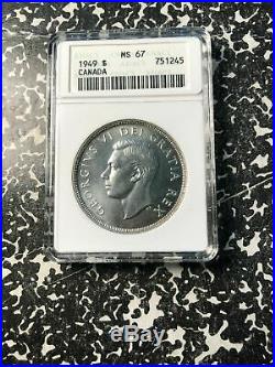 1949 Canada $1 Dollar ANACS MS67 Lot#G330 Silver! Exceptional Example