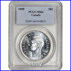 1949 Canada Silver Dollar $1 PCGS MS66