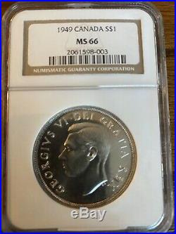 1949 MS66 Canada Silver Dollar NGC