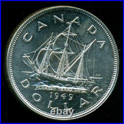 1949 NL Commem. Canada King George VI Silver Dollar ICCS MS-66! Cert. # XAP 048