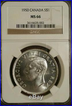 1950 Canada Silver Dollar Ngc Graded Ms66 Ultra Hi Mint State Supersharp