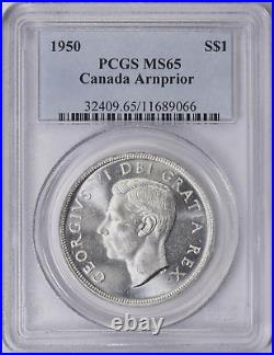 1950 Canada Silver Dollar. Arnprior. PCGS MS65. RARE