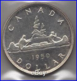 1950 Canada Silver Dollar Coin. ICCS MS-66 UNC