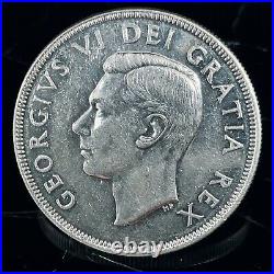 1950 Canada Silver Dollar Coin (Scares 2 1/2 Water Lines) George VI Ruler