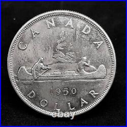1950 Canada Silver Dollar Coin (Scares 2 1/2 Water Lines) George VI Ruler