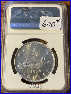 1950 Canada Silver Dollar Ngc Ms66