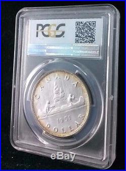 1951 $1 Pcgs Pl64 Canada Silver Toned Dollar Ultra Rare In High Grade Proof-like
