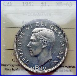 1951 ARNPRIOR Silver Dollar Certified Choice MS BU RARE Variety KEY Canada $1.00
