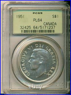 1951 Canada Silver Dollar PCGS PL-64