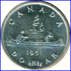 1951 Canadian Silver Dollar ICCS certified PL-64