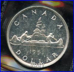 1951 Proof Like Canada Silver Dollar ICCS PL-65 Cert#DB539