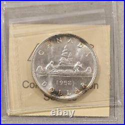 1952 $1 WL 2/2 ICCS MS64 Canada Silver Dollar Rare Variety Top Pop