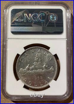 1952 CANADA NO WATER LINES $1 NGC AU 55 Silver Voyageur