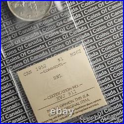 1952 Canada $1 Silver Dollar SWL Short Water Line ICCS MS 62 #coinsofcanada