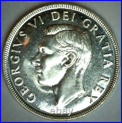 1952 Canada BU Silver Dollar $1 Canadian Coin George VI UNC NO Water Lines