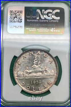 1952 Canada Silver Dollar. NGC MS64. Only 25 graded higher