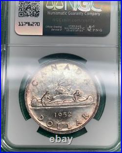 1952 Canada Silver Dollar. NGC MS64. Only 25 graded higher