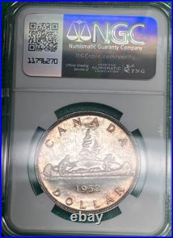 1952 Canada Silver Dollar. NGC MS64. Only 25 graded higher