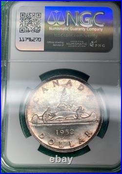 1952 Canada Silver Dollar. NGC MS64. Only 25 graded higher