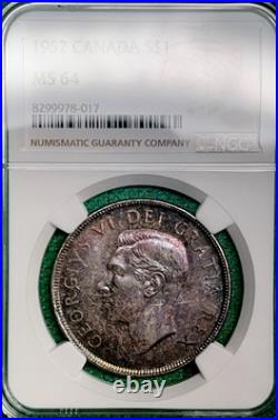 1952 Canada Silver Dollar. NGC MS64. Only 25 graded higher