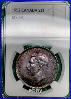 1952 Canada Silver Dollar. NGC MS64. Only 25 graded higher