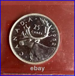1952 Low Relief 25 Cent Canada Silver Twenty Five Cents G557 ICCS PL-63