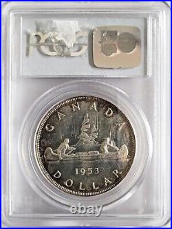 1953 $1 Canada Silver Dollar No Strap PCGS MS64 Choice Unc Coin Queen Elizabeth