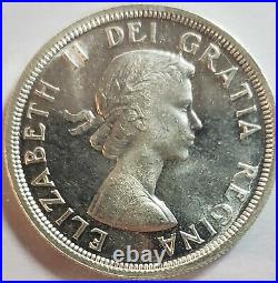 1953 CANADA $1 QEII Silver One Dollar Coin ICCS Graded MS-65 SHOULDER FOLD