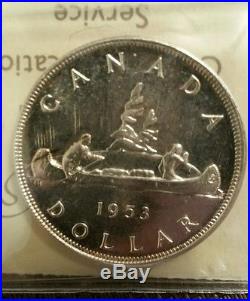 1953 Canada Silver Dollar Nsf Iccs Certified Ms-65 Catalogue Value $660 (nice)