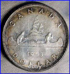 1953 CANADA SILVER DOLLAR Uncirculated Beautiful Toning