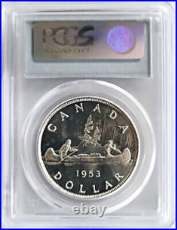 1953 Canada $1 Silver Dollar Strap Queen Elizabeth II PCGS MS64 Choice Unc Coin