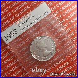 1953 Canada Silver 50 Cents Small Date Heavy Cameo UNCIRCULATED #coinsofcanada