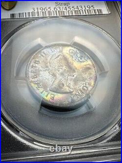 1953 PL Rainbow Canada 25 Cents Silver Coin PCGS