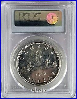 1953 Queen Elizabeth $1 Canada Silver Dollar No Strap PCGS MS64 Choice Unc Coin