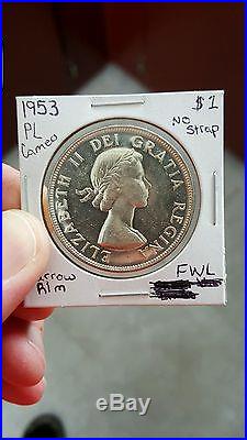 1953 S$1 No Strap Canada Silver Dollar PROOFLIKE RARE