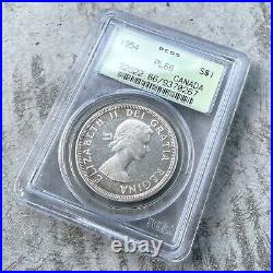 1954 Canada 1 Dollar Silver Coin One Proof Like PCGS PL 66 Cameo